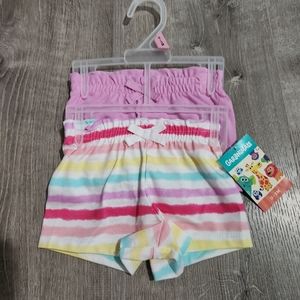 Garanimals 2 pack girls shorts purple/rainbow stripe